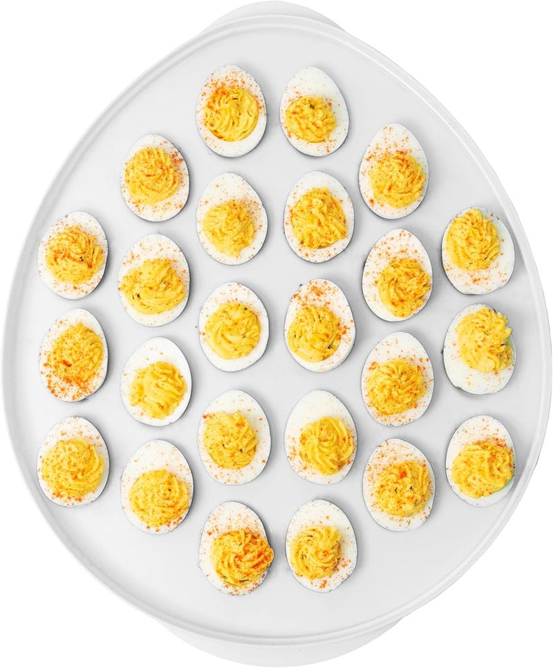 KOLORAE Reusable Deviled Egg Tray Carrier Serving Platter with Lid, Holds 2 Dozen Eggs, Great for Parties, Celebration Entertaining, Easter - Image 2
